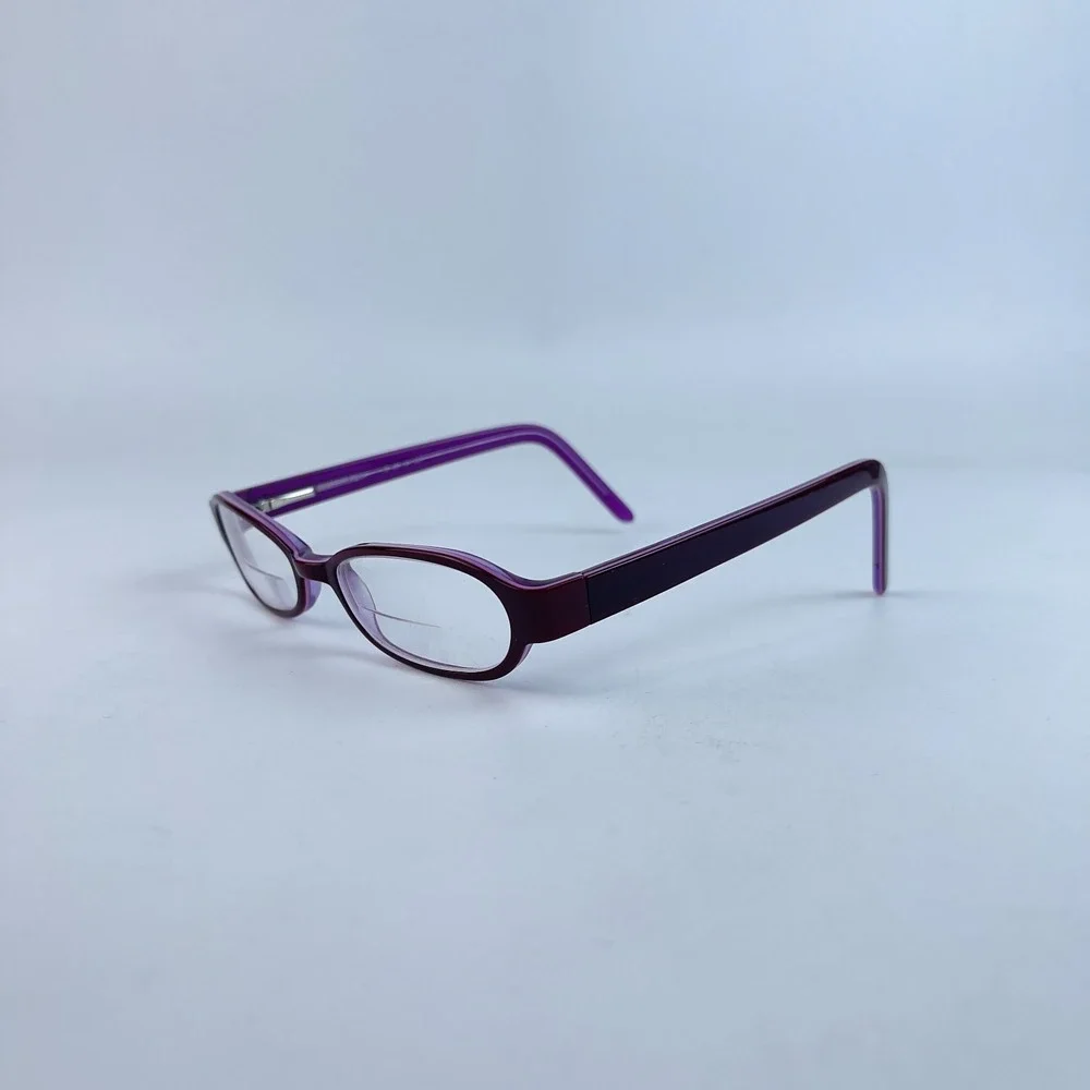 Funk Women Eyeglasses Purple & Brown Plastic Cat‎ Eye Full Rim 49-18-135 mm